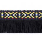 Fransenborte - Indianer - schwarz - 20 mm